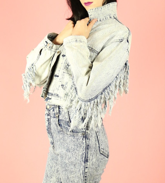 White washed denim outlet jacket